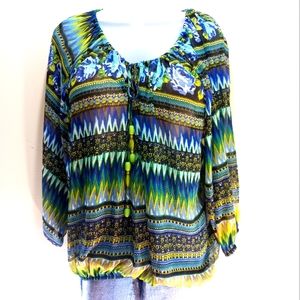 Madison Paige sheer top boho hippie vibes sz.(L)
